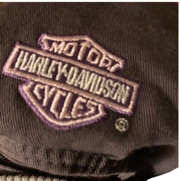 HARLEY DAVIDSON VINTAGE BASEBALL HAT CAP W FAMOUS LOGO PINK CRYSTALS ⭐️⭐️⭐️⭐️⭐️ - Picture 2 of 13